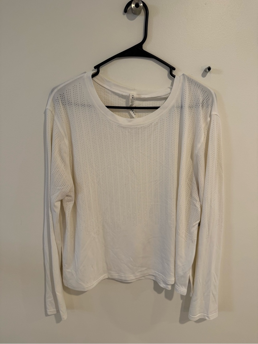 lululemon athletica White Long-Sleeve Perforated Crew